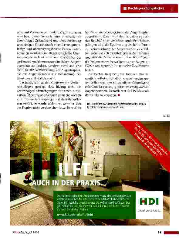 Vorschauseite 3: Genehmigung einer medizinischen Zwangsbehandlung (Augenoperation) LG Saarbrücken vom 7.12.2015 (5 T 382/15)