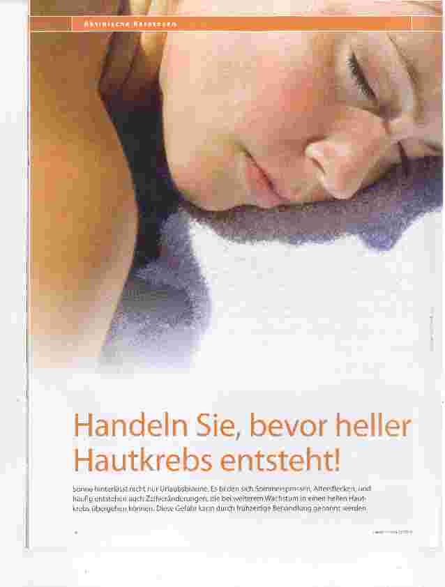 Vorschauseite 1: Handeln Sie, bevor heller Hautkrebs entsteht!