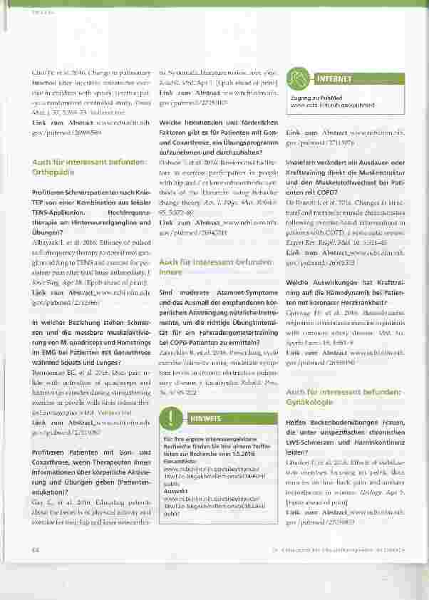 Vorschauseite 6: Evidenz-Update 6_2016 Neues aus der Datenbank PubMed