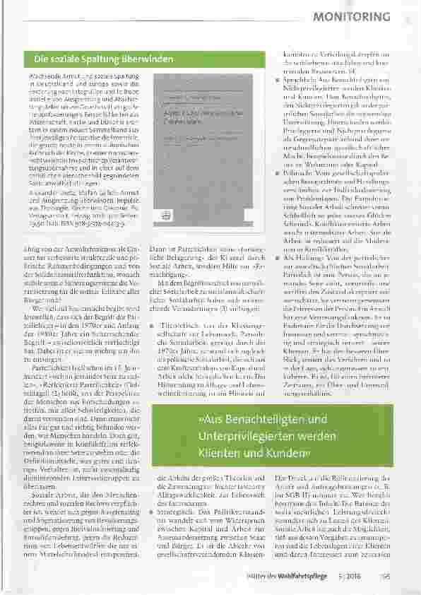 Vorschauseite 2: Anwaltschaft und parteiliche Sozialarbeit Erinnerung an ein Versprechen