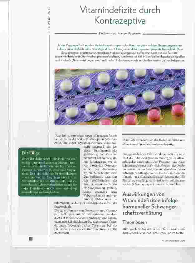 Vorschauseite 1: Vitamindefizite durch Kontrazeptiva