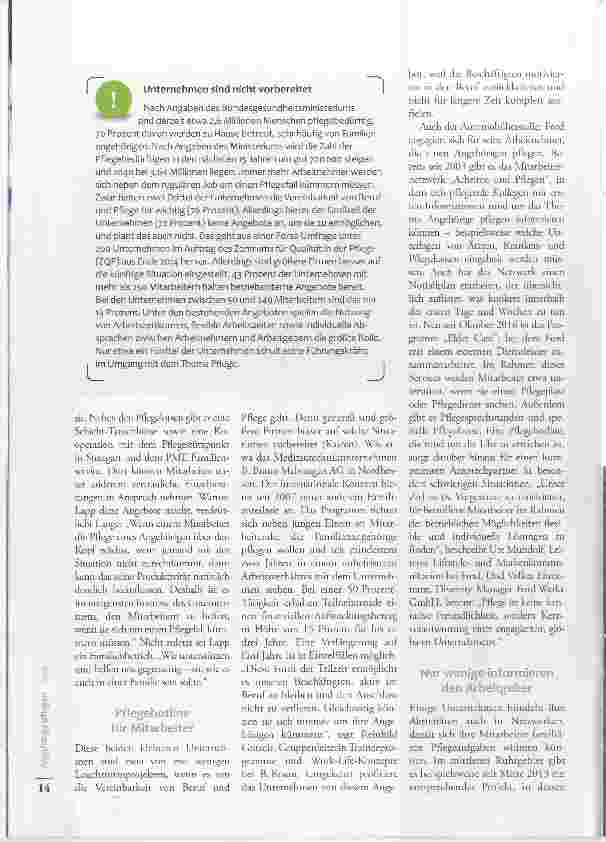 Vorschauseite 3: Angehörigenpflege: Was Unternehmen tun können