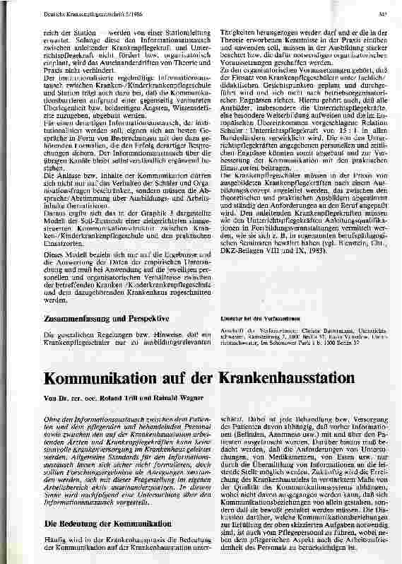 Vorschauseite 6: Komminikationsstrukturen zwischen Krankenund Kinderkrankenpflegeschulen und praktischen Einsatzorten