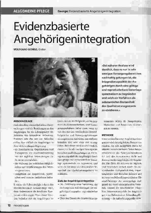 Vorschauseite 1: Evidenzbasierte Angehörigenintegration