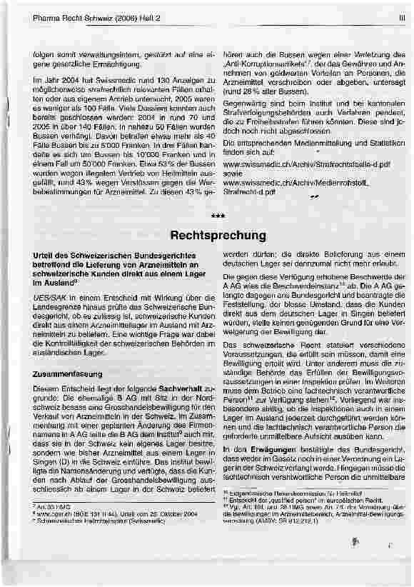 Vorschauseite 3: Festsetzung der Preise für kassenpflichtige Arznei-mittel; neue Massnahmen zur Kostensenkung