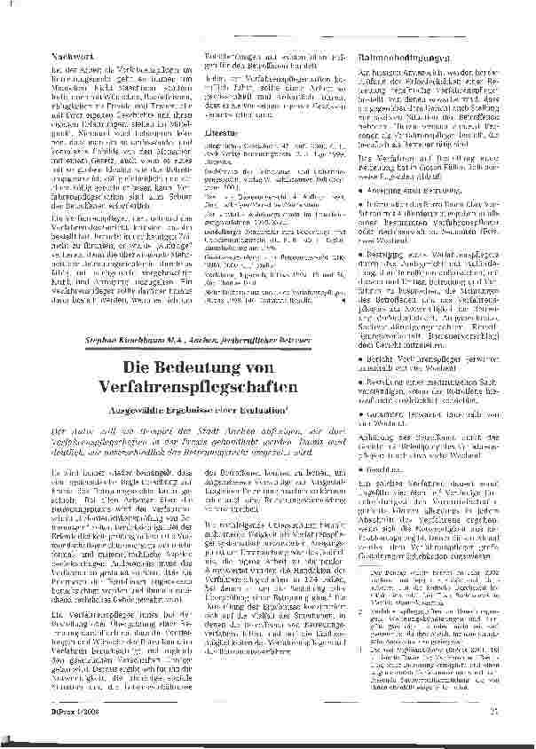 Vorschauseite 1: Die Bedeutung von VerfahrenspflegschaftenAusgewählte Ergebnisse einer Evaluation