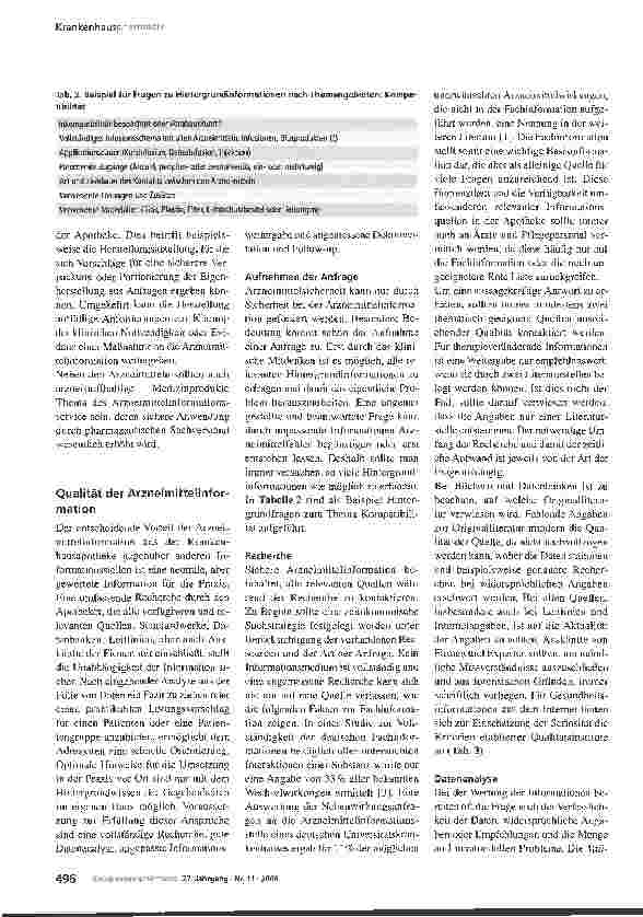 Vorschauseite 3: Arzneimittelsicherheit durch ArzneimittelinformationVom Krankenbett in die Apotheke und zurück - der klinische Pharmazeut als Informationsmanager