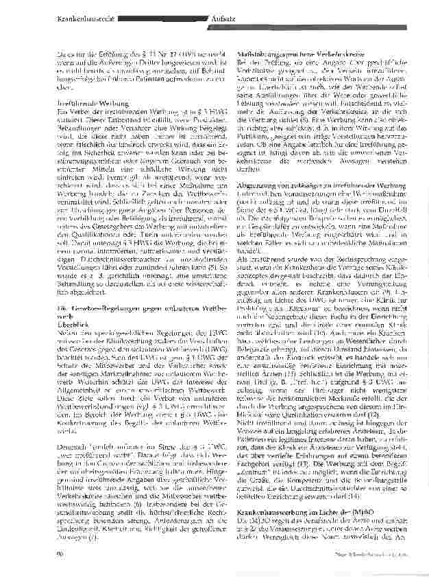 Vorschauseite 3: Krankenhauswerbung -Möglichkeiten und rechtliche Grenzen