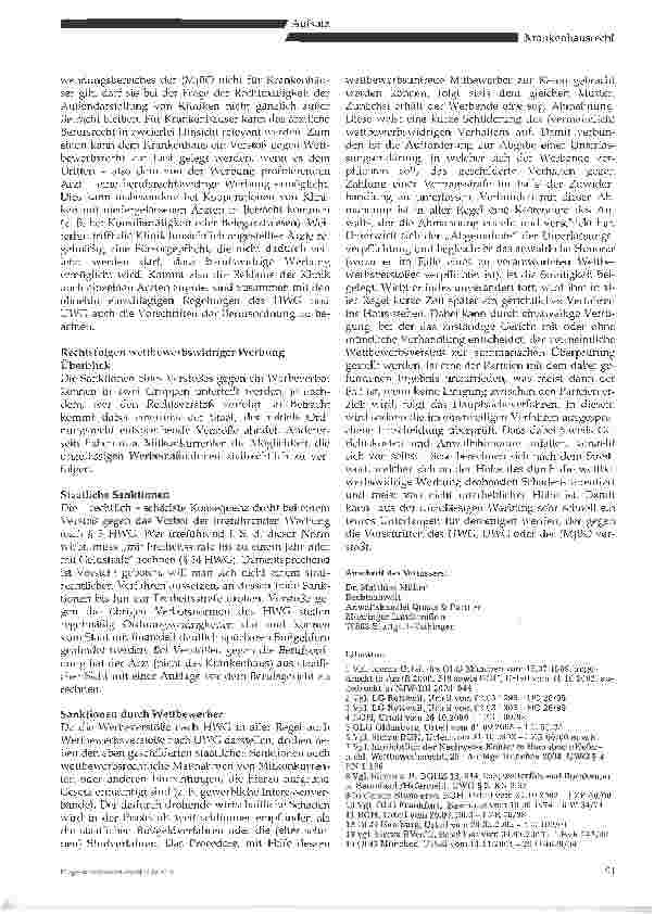 Vorschauseite 4: Krankenhauswerbung -Möglichkeiten und rechtliche Grenzen