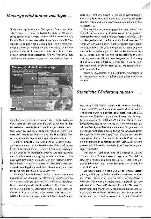 Vorschauseite 2: Frauen und Rente - Informationslücken schließen, Perspektiven realistisch einschätzen, Altersvorsorge einplanen