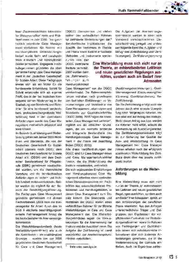 Vorschauseite 2: Zertifizierung der Case Management Weiterbildung ein erfolgreicher Weg der Qualifizierung und Profilierung