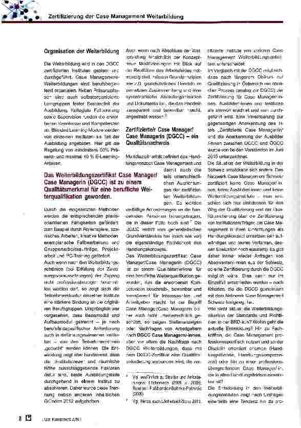 Vorschauseite 5: Zertifizierung der Case Management Weiterbildung ein erfolgreicher Weg der Qualifizierung und Profilierung