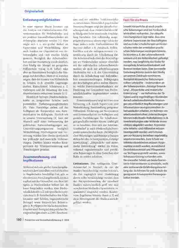 Vorschauseite 4: Arbeitsplatz Förderschule: Belastungen, Beanspruchungen und Entlastungsmöglichkeiten eine aktuelle Literaturübersicht