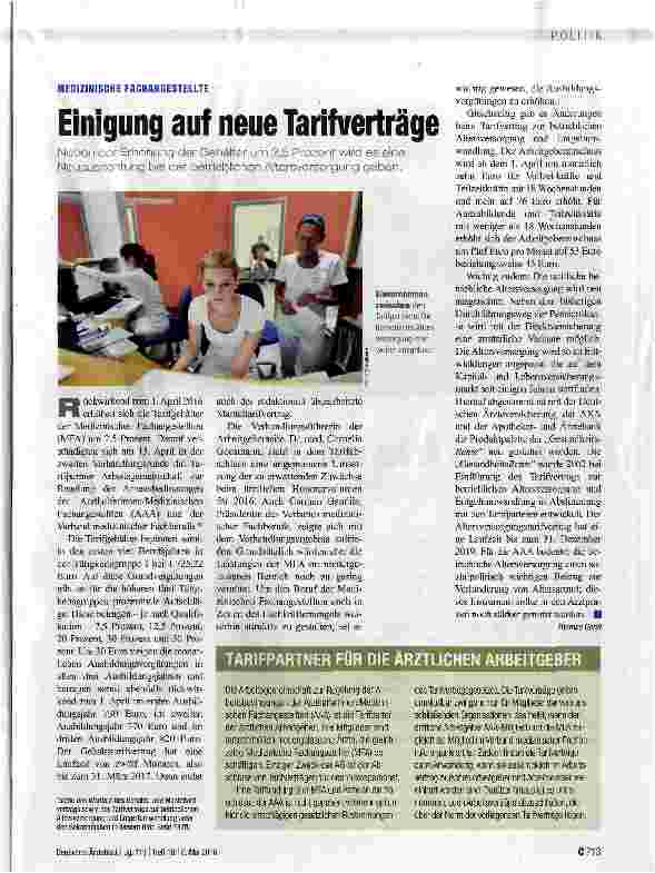 Vorschauseite 1: Einigung auf neue Tarifverträge