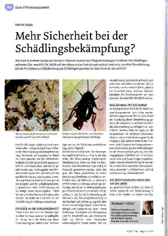 Vorschauseite 1: Mehr Sicherheit bei der Schädlingsbekämpfung ?