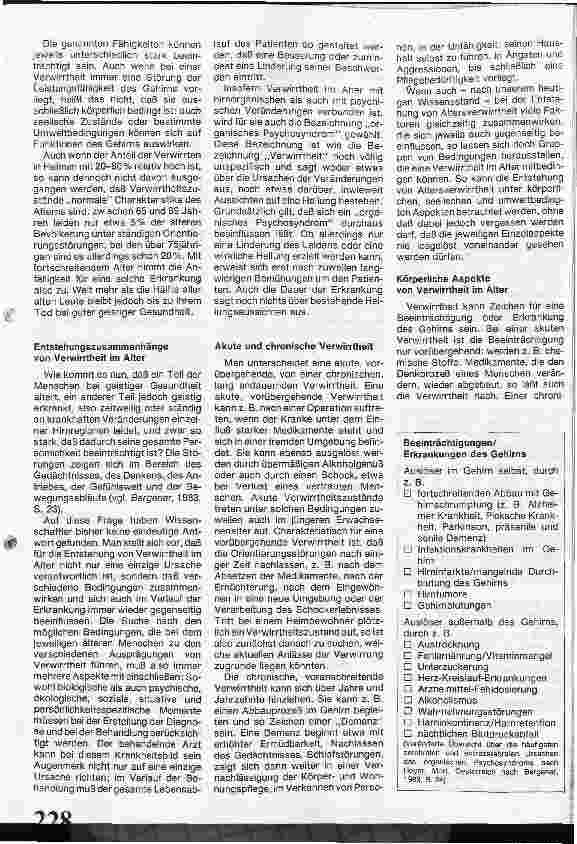 Vorschauseite 2: Verwirrtheit im Alter / 1. Teil: Bedingungen und Entstehungszusammenhänge