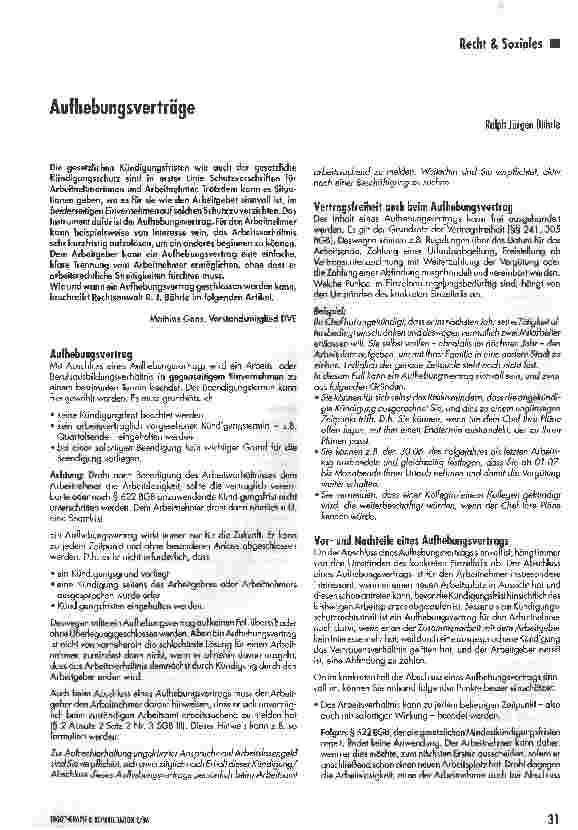 Vorschauseite 1: Aufhebungsverträge