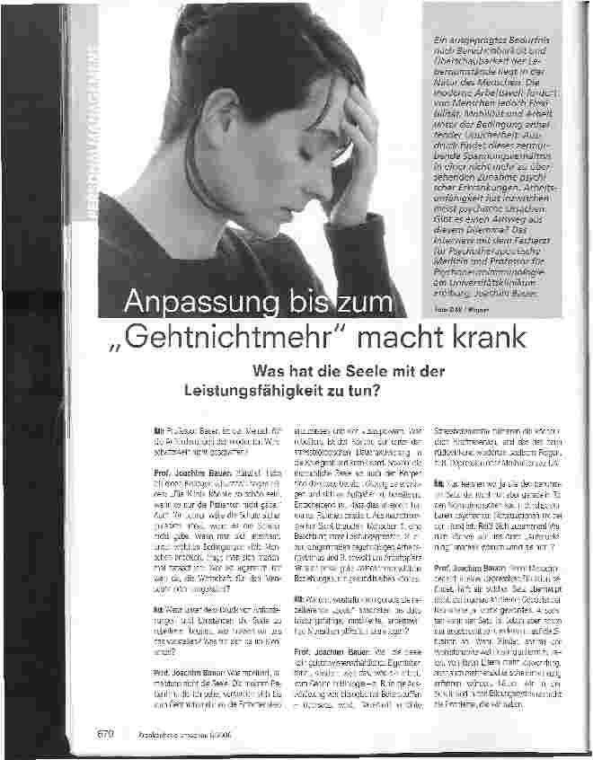 Vorschauseite 1: Anpassung bis zum Gehtnichtmehr macht krank