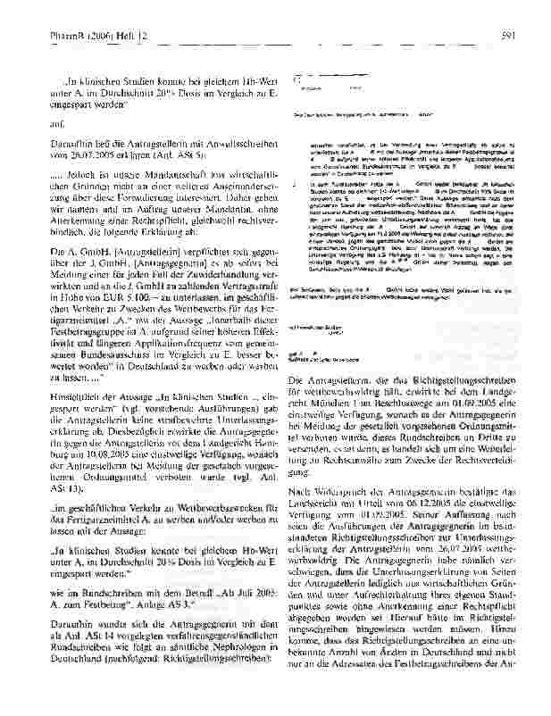 Vorschauseite 2: Zum zulässigen Inhalt und Adressatenkreis einesRichtigstellungsschreibens, das ein Mitbewerber im Anschluss an ein wettbewerbswidriges Rundschreiben eines anderen Mitbewerbers an…