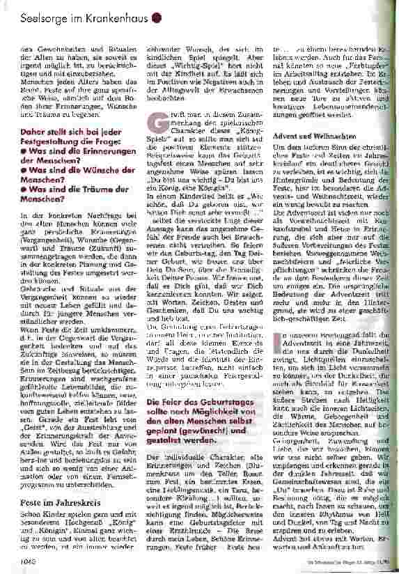 Vorschauseite 2: Farbtupfer im Alltag Feste und Feiern in Heimen und Institutionen