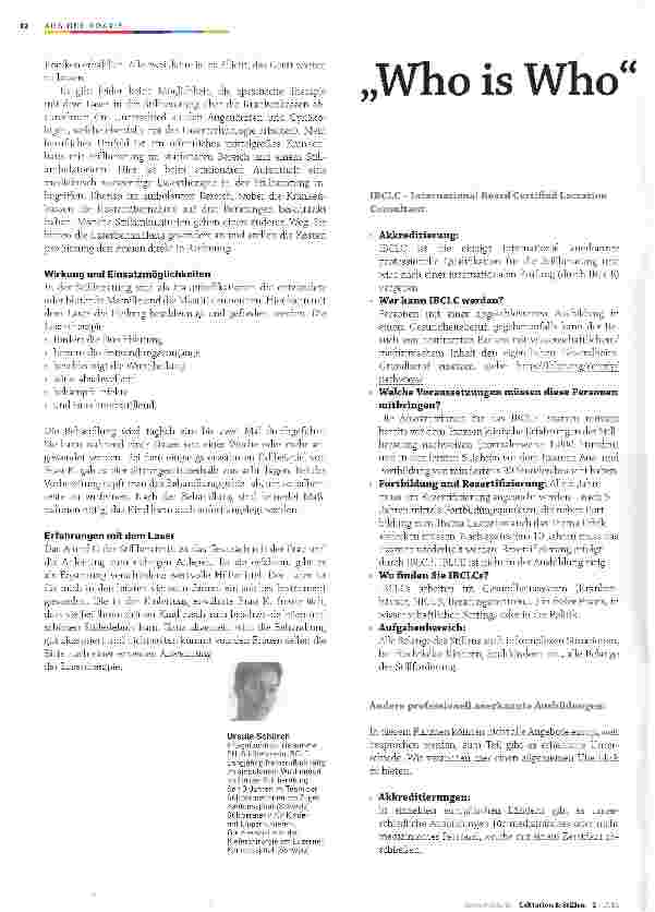 Vorschauseite 3: Laserbehandluns bei der entzündeten Mamille