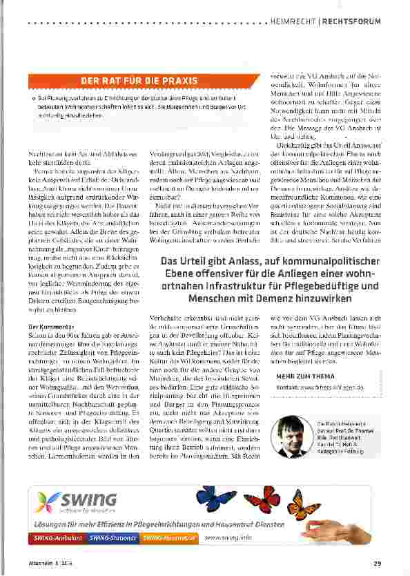 Vorschauseite 2: Gericht lehnt Nachbarklage gegen Seniorenheim ab