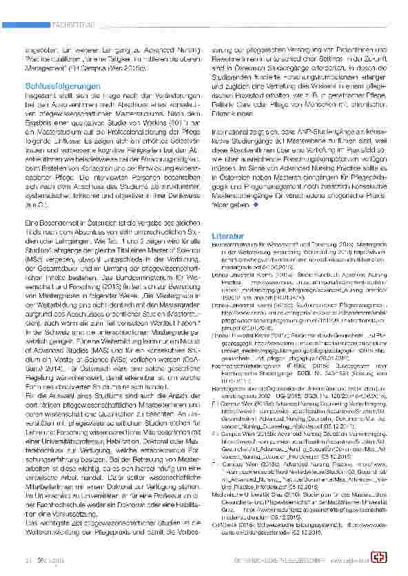 Vorschauseite 3: Eine differenzierte Betrachtung von Masterabschlüssen für Pflegepersonen in Österreich Studium oder Lehrgang?