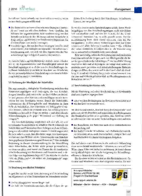 Vorschauseite 4: Für ein zeitgemäßes Krankenhausmanagement