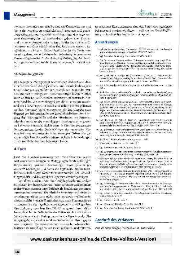 Vorschauseite 5: Für ein zeitgemäßes Krankenhausmanagement