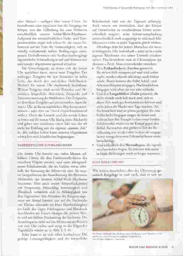 Vorschauseite 2: Leben mit der Zeit: Gesunderhaltung mit der inneren Uhr