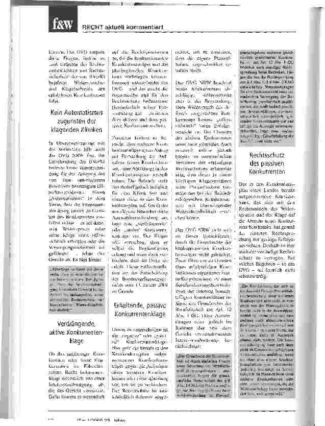 Vorschauseite 3: Konkurrentenschutz im Krankenhausrecht