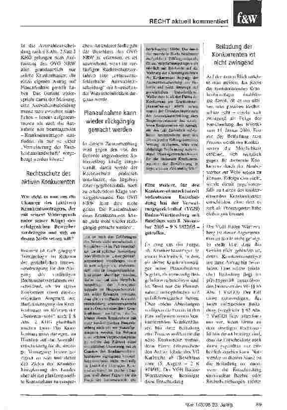 Vorschauseite 4: Konkurrentenschutz im Krankenhausrecht