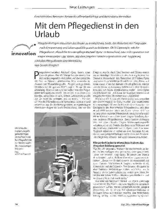 Vorschauseite 1: Mit dem Pflegedienst in den Urlaub