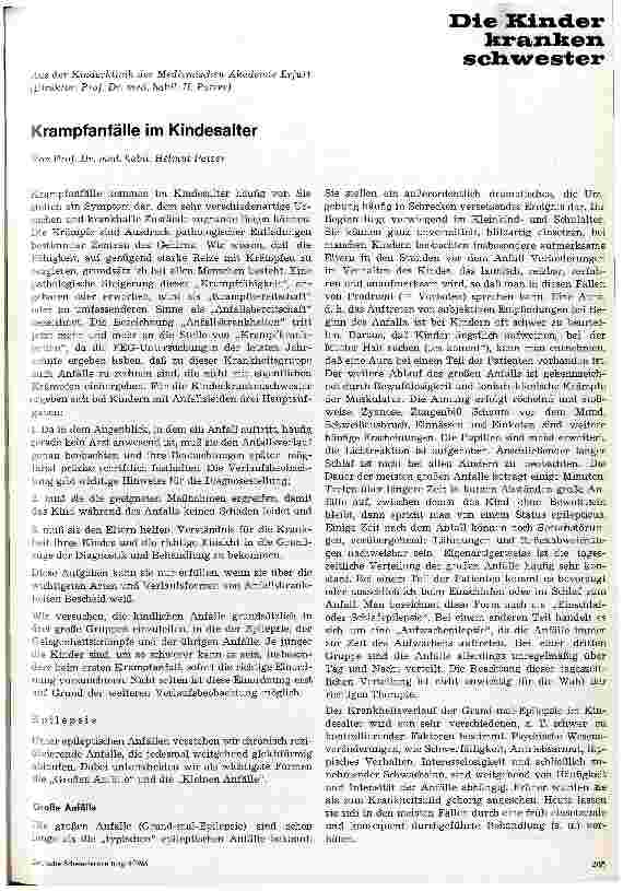 Vorschauseite 1: Krampfanfälle im Kindesalter