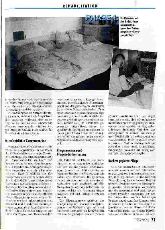 Vorschauseite 3: Matratzenlager für Hirngeschädigte Bodenpflege in der Frührehabilitation - ein Erfahrungsbericht
