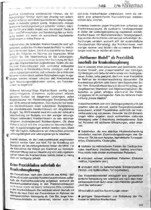 Vorschauseite 2: Gesetzgebung soll Leistungsfähigkeit der Krankenhäuser stärken und nicht schwächen