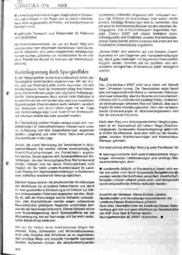 Vorschauseite 3: Gesetzgebung soll Leistungsfähigkeit der Krankenhäuser stärken und nicht schwächen