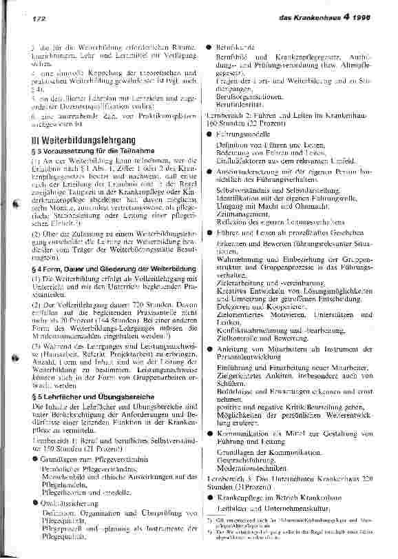 Vorschauseite 2: DKG-Empfehlung zur Weiterbildung von Krankenpflegepersonen für die pflegerische Leitung einer Station oder Einheit