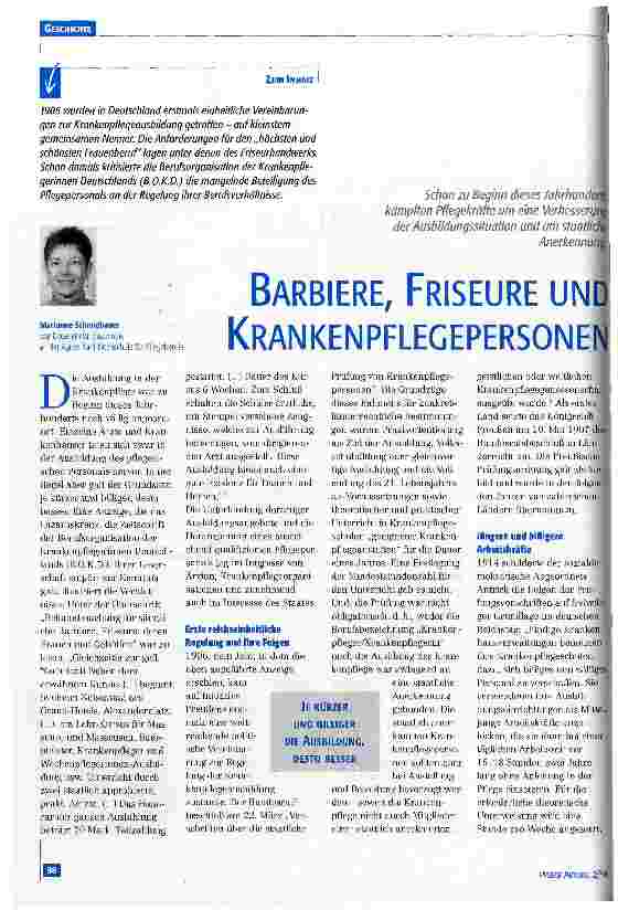 Vorschauseite 1: Barbiere, Friseure und Krankenpflegepersonen