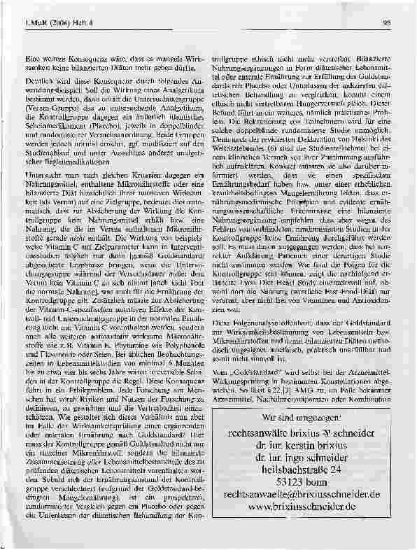 Vorschauseite 3: Maßstab für die Ermittlung der diätetischen Wirksamkeitgemäß § 14b (1) DiätVO