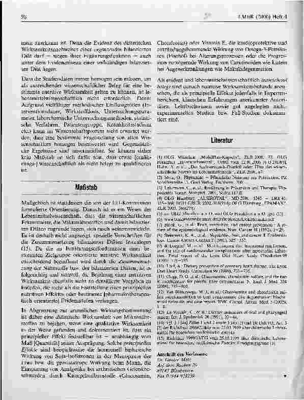 Vorschauseite 6: Maßstab für die Ermittlung der diätetischen Wirksamkeitgemäß § 14b (1) DiätVO