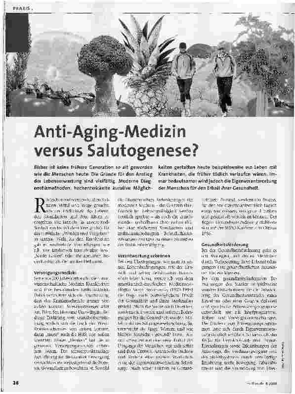 Vorschauseite 1: Anti-Aging-Medizin versus Salutogenese?