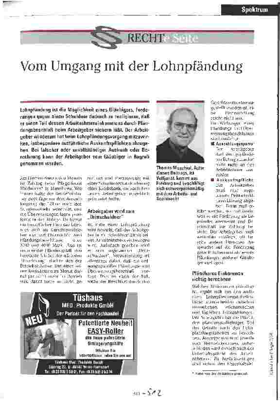 Vorschauseite 1: Vom Umgang mit der Lohnpfändung