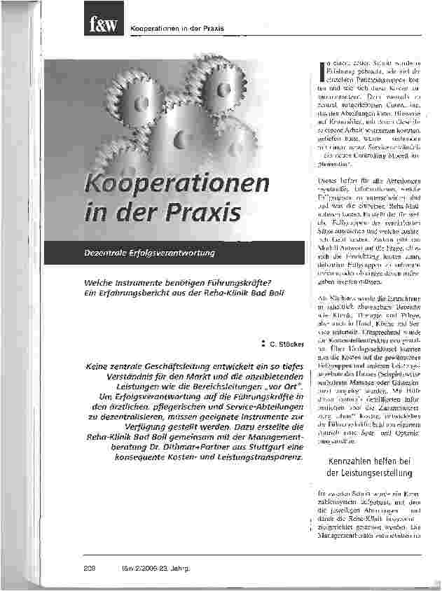 Vorschauseite 1: Kooperationen in der Praxis