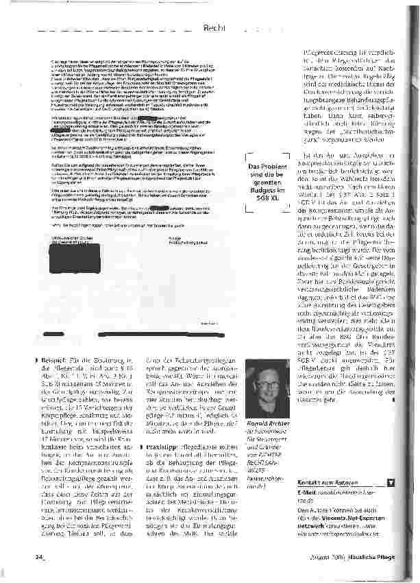 Vorschauseite 3: Vorsicht, wenn Kassen Versicherte zur Entscheidung zwischen Grundoder Behandlungspflege drängenWahlrecht mit Tücken