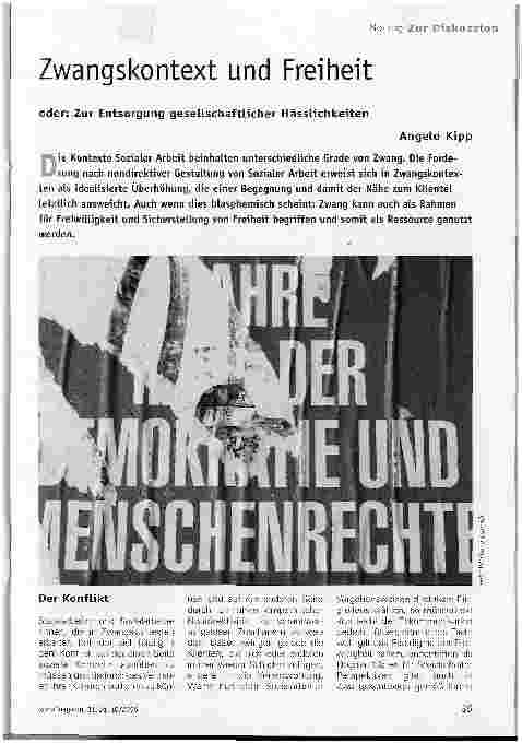 Vorschauseite 1: Zwangskontext und Freiheit oder: Zur Entsorgung gesellschaftlicher Hässlichkeiten