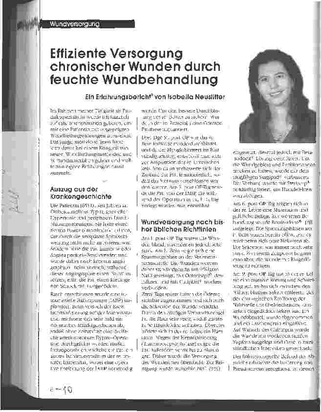 Vorschauseite 1: Effiziente Versorgung chronischer Wunden durch feuchte Wundbehandlung
