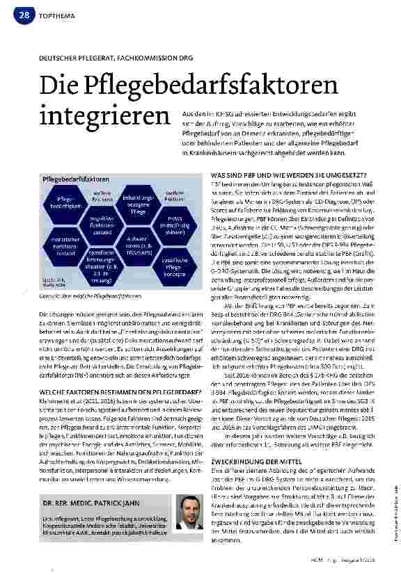 Vorschauseite 1: Die Pflegebedarfsfaktoren integrieren
