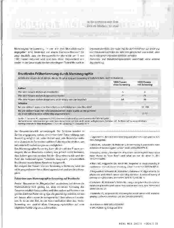 Vorschauseite 2: Volle Transparenz beim Krebs-Screening