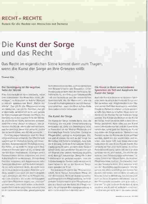 Vorschauseite 1: Die Kunst der Sorge und das Recht